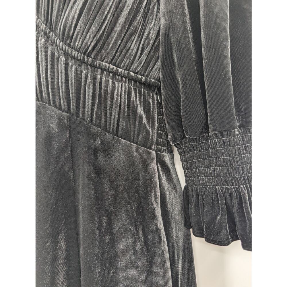 NWT ALLSAINTS Ani Velvet Dress 0 Black Whimsigoth Feminine Victorian Babydoll - Picture 4 of 10